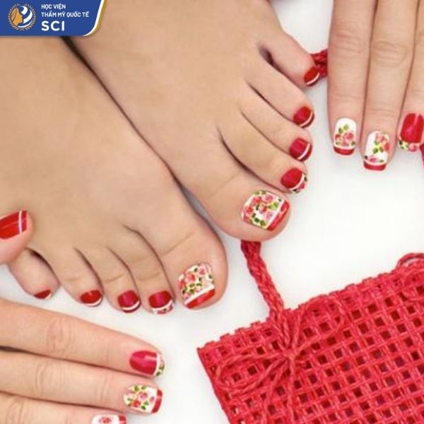 mẫu nail chân đẹp đơn giản - hoidapnails.com