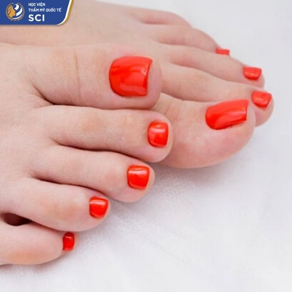 sơn móng chân màu cam - hoidapnails.com