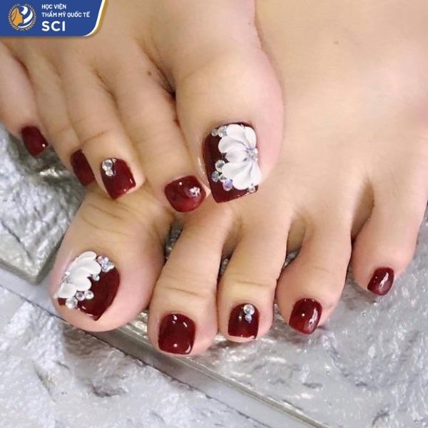 Mẫu nail móng chân đẹp - hoidapnails.com