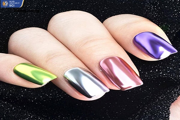 Nail ombre tráng gương - hoidapnails.com