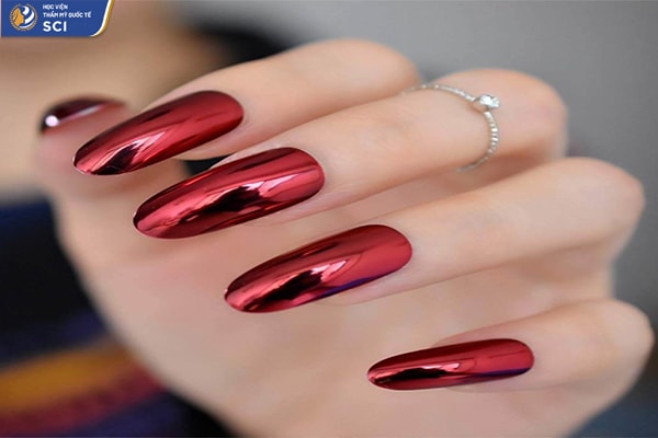 Mẫu nail tráng gương cá tính - hoidapnails.com