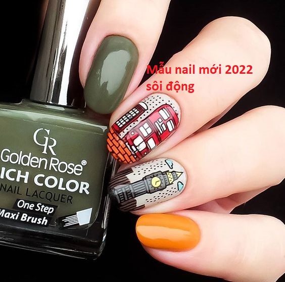 mẫu nail mới 2022 sôi động