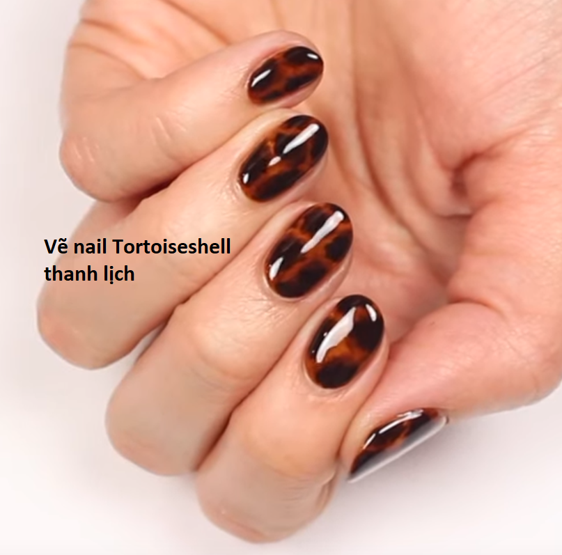 vẽ nail Tortoiseshell thanh lịch