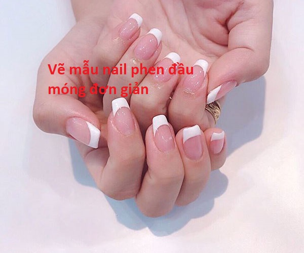 vẽ nail phen đầu móng đơn giản