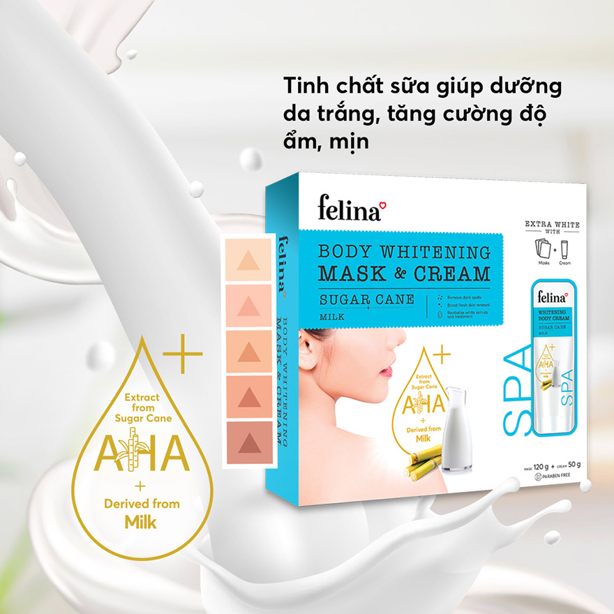 Felina-Milk-Whitening-Body-Mask-Combo chăm sóc cơ thể