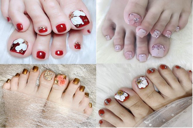 Top 10 mẫu nail chân cách điệu cho chị em tha hồ làm đẹp