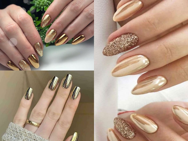 Tại sao mẫu nail tráng gương màu vàng gold lại được yêu thích như vậy?